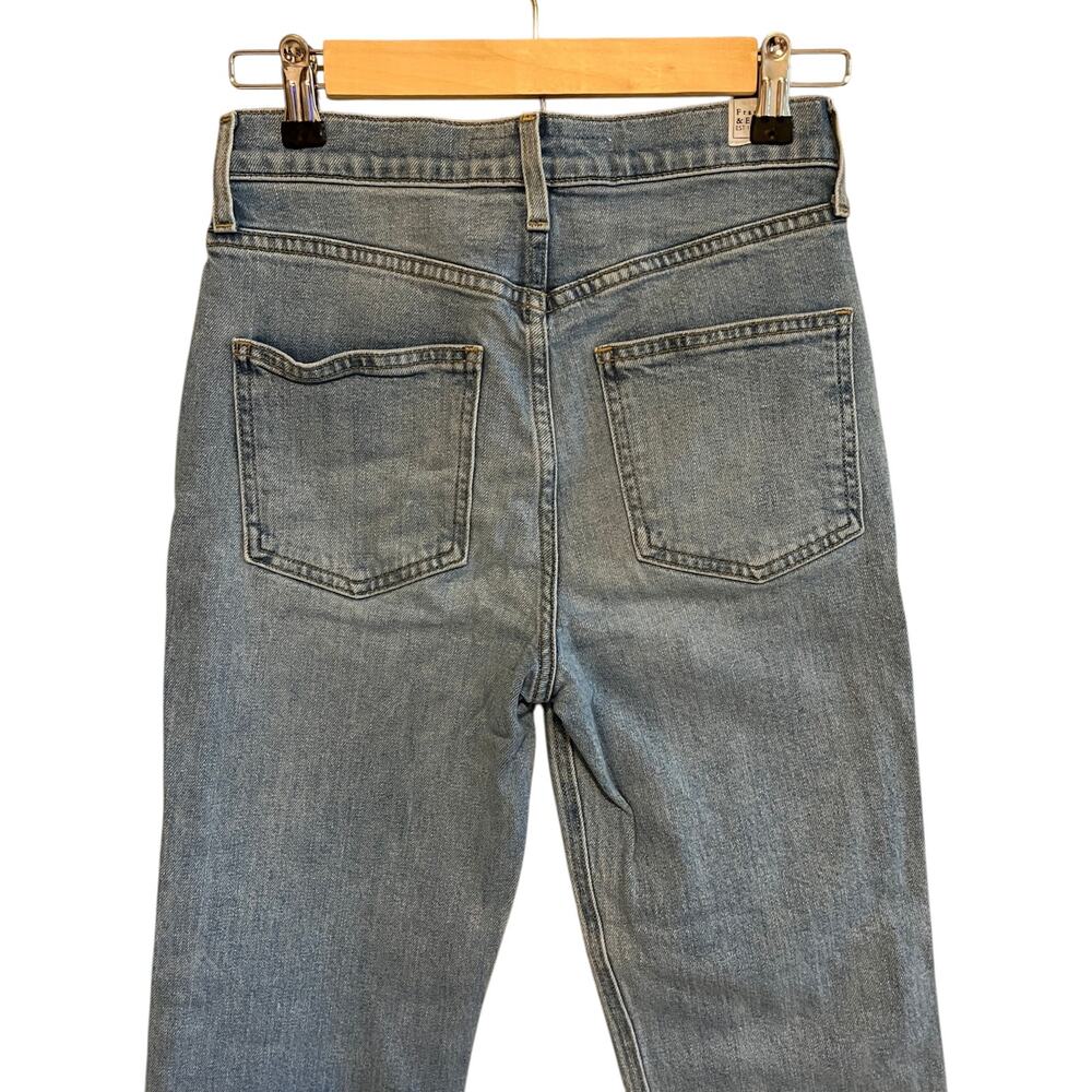 Frank & Eileen Jeans Monaghan Raw Hem Straight Leg Blue Light Wash Size 26 - Picture 4 of 10
